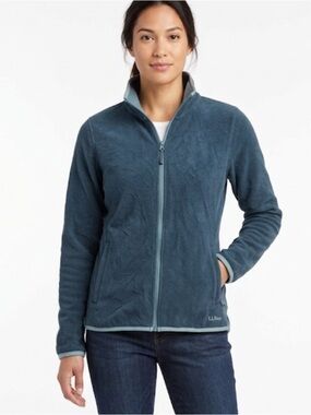 21 L.L. Bean Blue Full Zip Fleece Jacket Women’s Size Medium Petite